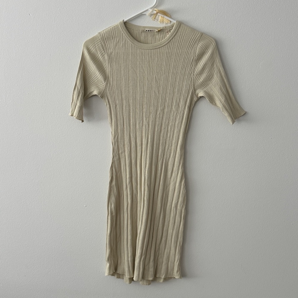 Doen Cream Ribbed Mini Dress *NWOT*